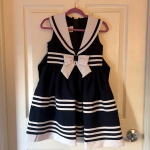 Girls beautiful Navy and White Sailor Dress!